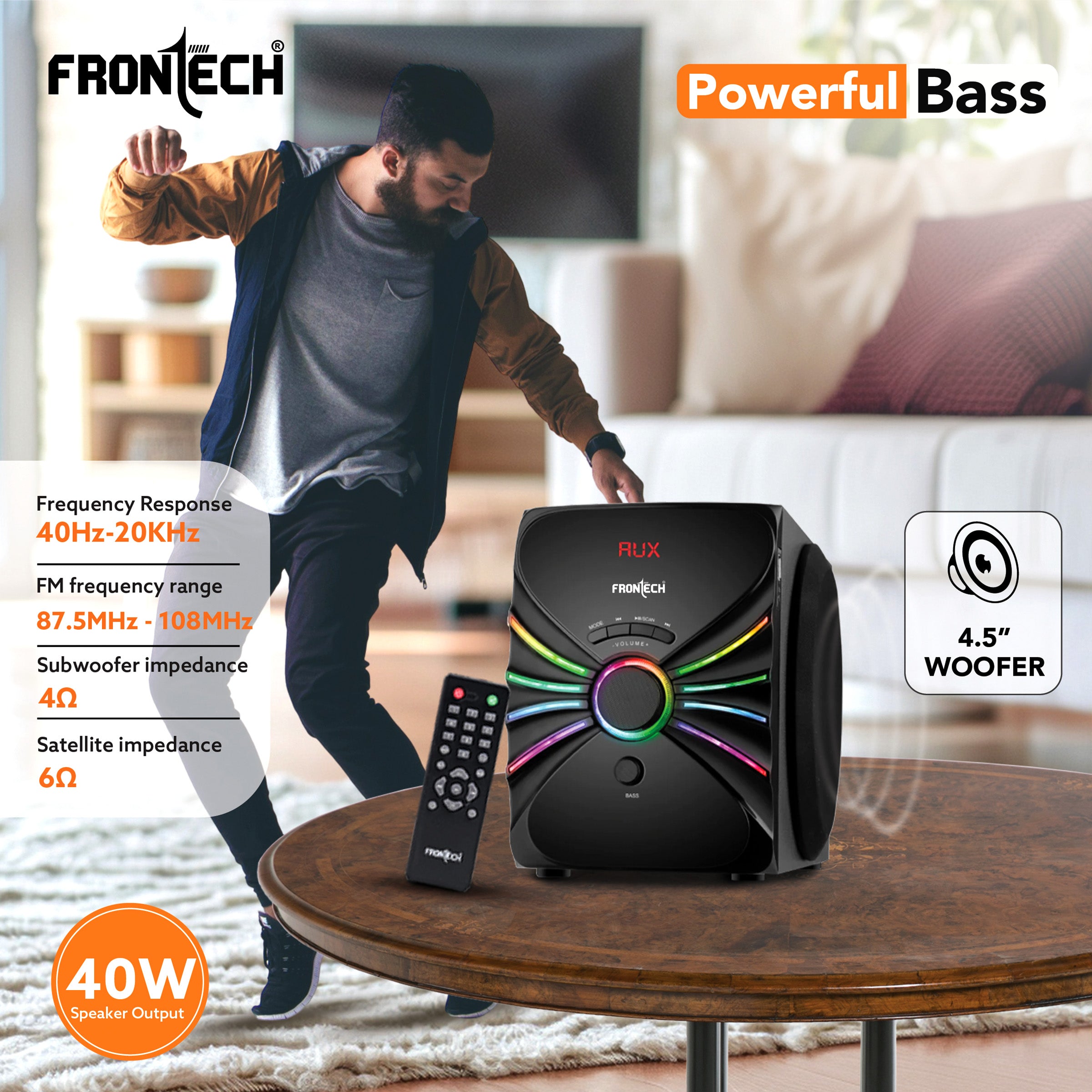 Frontech 2.1 Channel Bluetooth Speaker System (SW-0141) Frontech 2.1 Channel Bluetooth Speaker System (SW-0141)